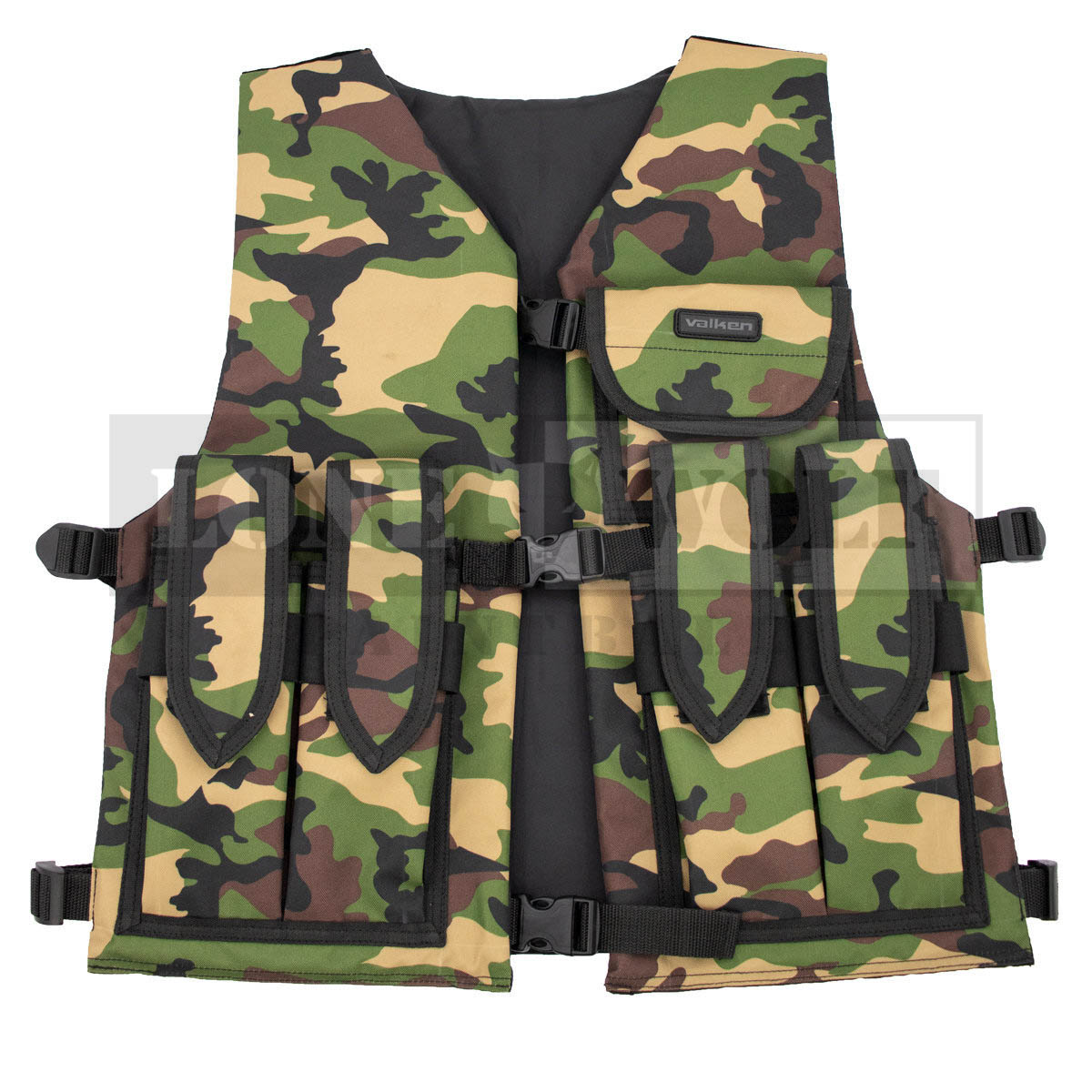 Valken Bravo Tactical Padded Vest - Woodland Camo