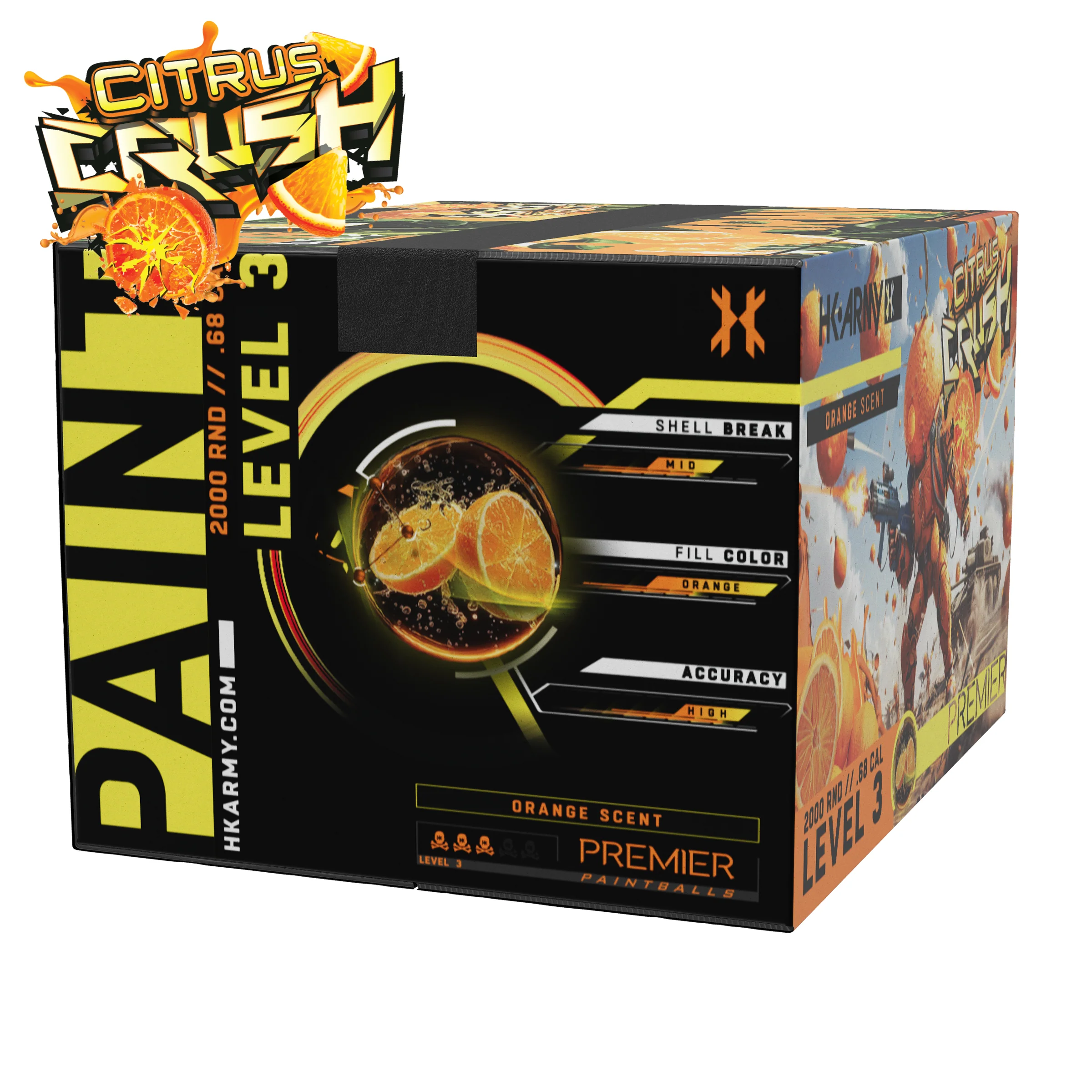 HK Army Citrus Crush Premier Paintballs (.68 Caliber)