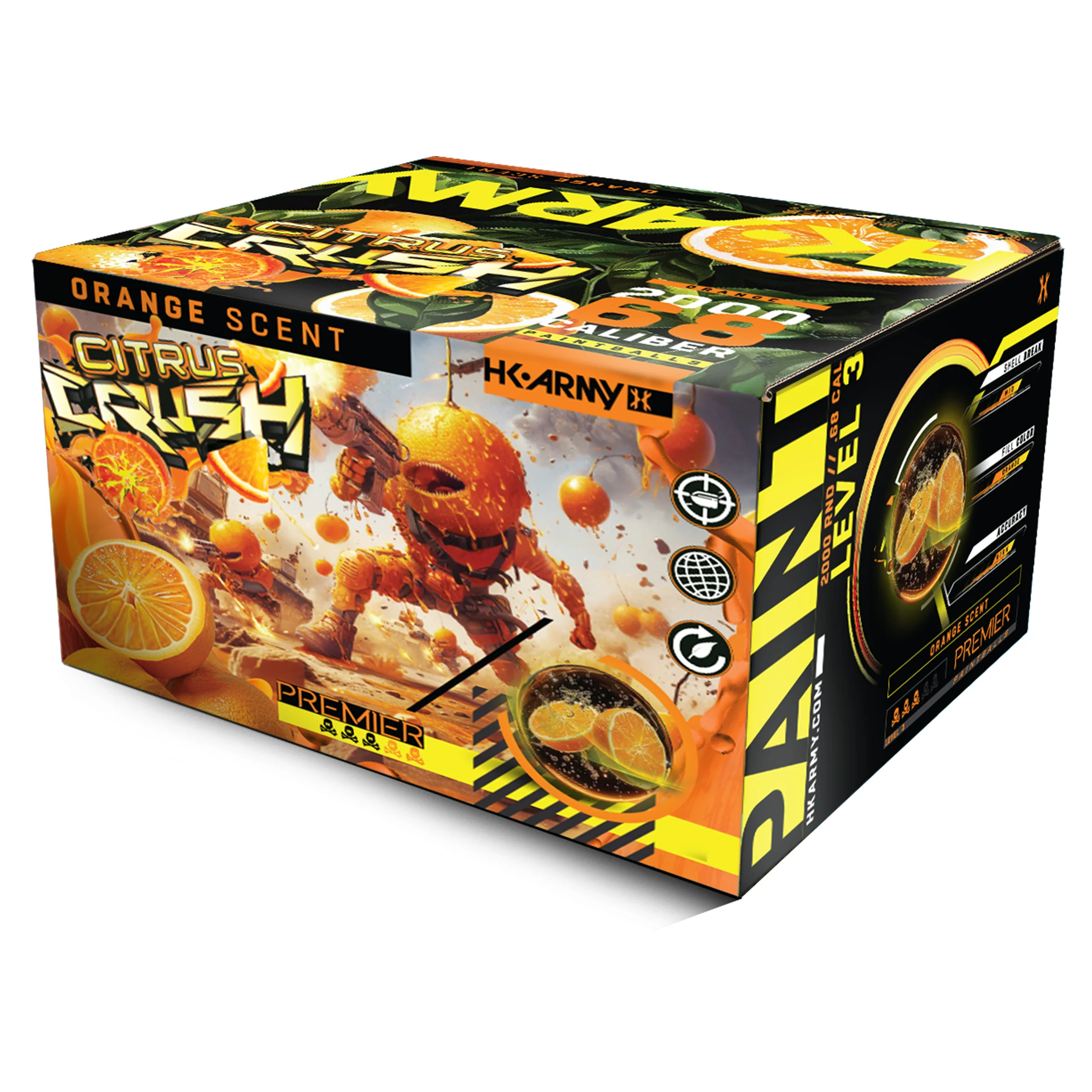 HK Army Citrus Crush Premier Paintballs (.68 Caliber)