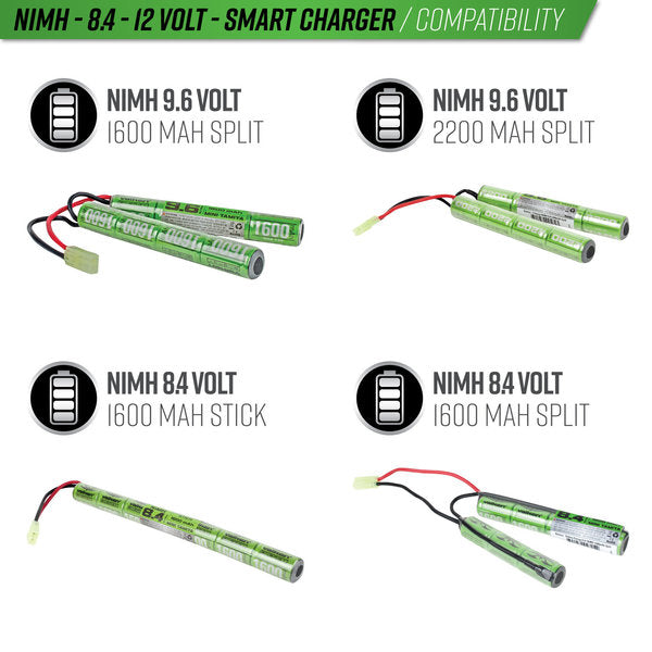 Valken 8.4v-12v NiMh 1Amp Fast Smart Charger