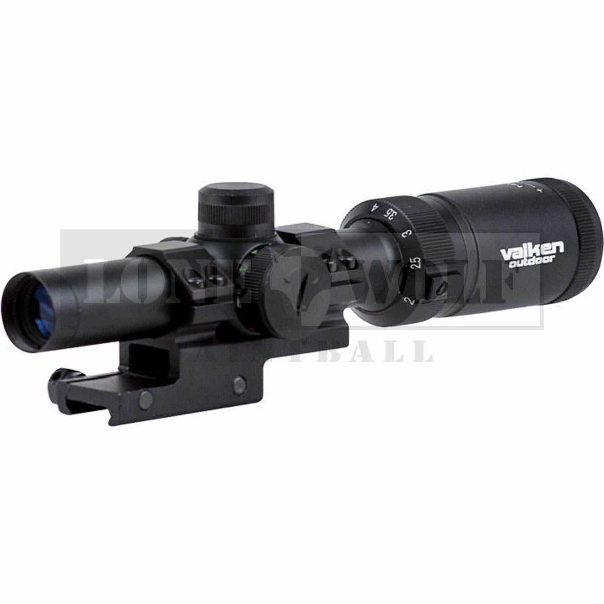 Valken 1-4x20 Mil-Dot Rifle Scope w/ Mount